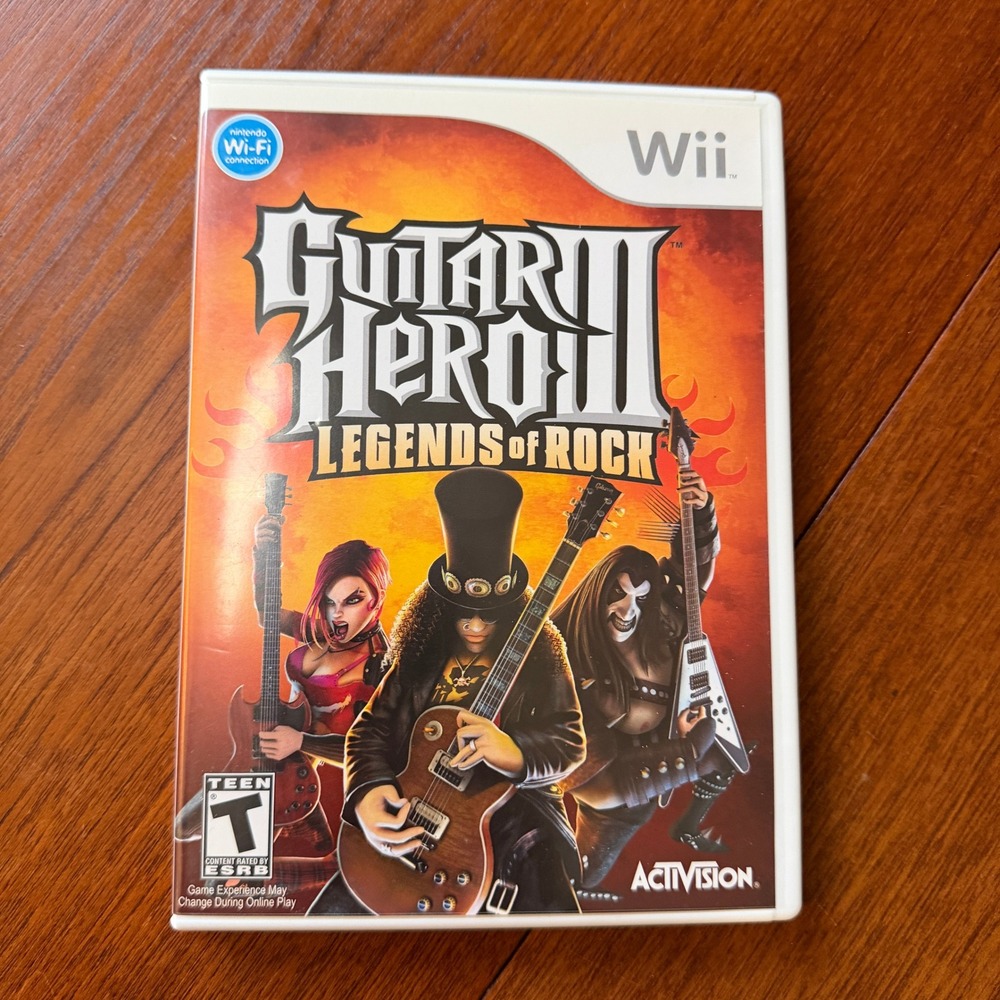 Activision Guitar Hero III Legends of Rock Nintendo Wii Game CIB Slash Rock